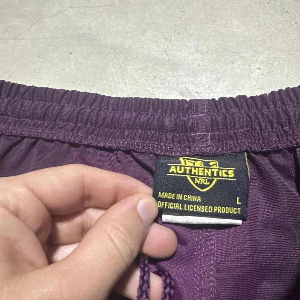 VTG 2004 ISC MEN'S RUGBY LEAGUE BRISBANE BRONCOS SHARKS SHORTS PANTALONES SZ L
